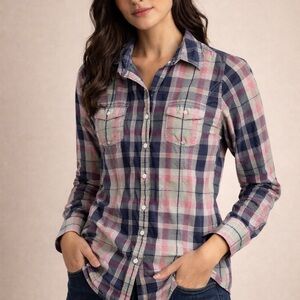 3/$25 Tommy Hilfiger Women’s Plaid Button-Down Shirt | Medium | Casual Classic
